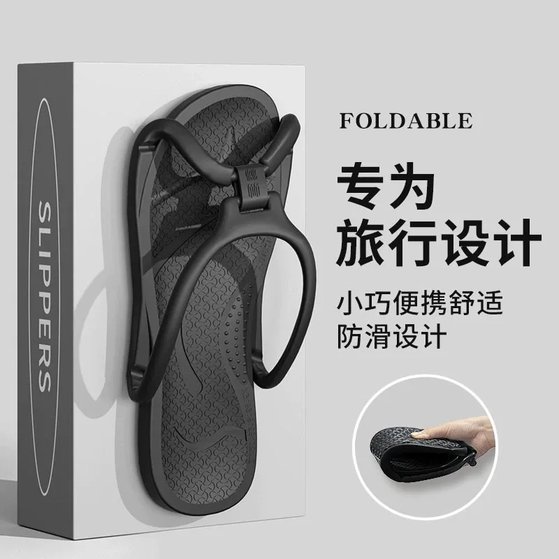 Foldable Travel Slippers Unisex EVA Flip Flops Hotel Non Slip Bathroom Indoor Outdoor Portable Lightweight Comfortable Sandal