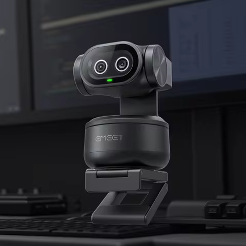 Câmera PTZ EMEET PIXY Câmera dupla AI Tracking Webcam 4K Controle de gestos Câmera web para streaming OBS/Twitch/Switch 2 compat