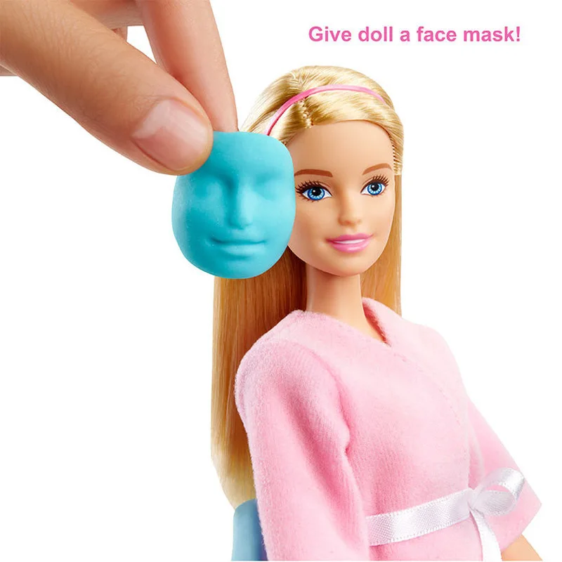 Barbie-Puppe, Gesichtsmaske, Spa-Spielzeug-Set, Selbstpflege Gjr84, Rollenspiel für Mädchen, reichhaltiges Zubehör, bewegliche Gelenke, Weihnachtsgeschenke für Mädchen