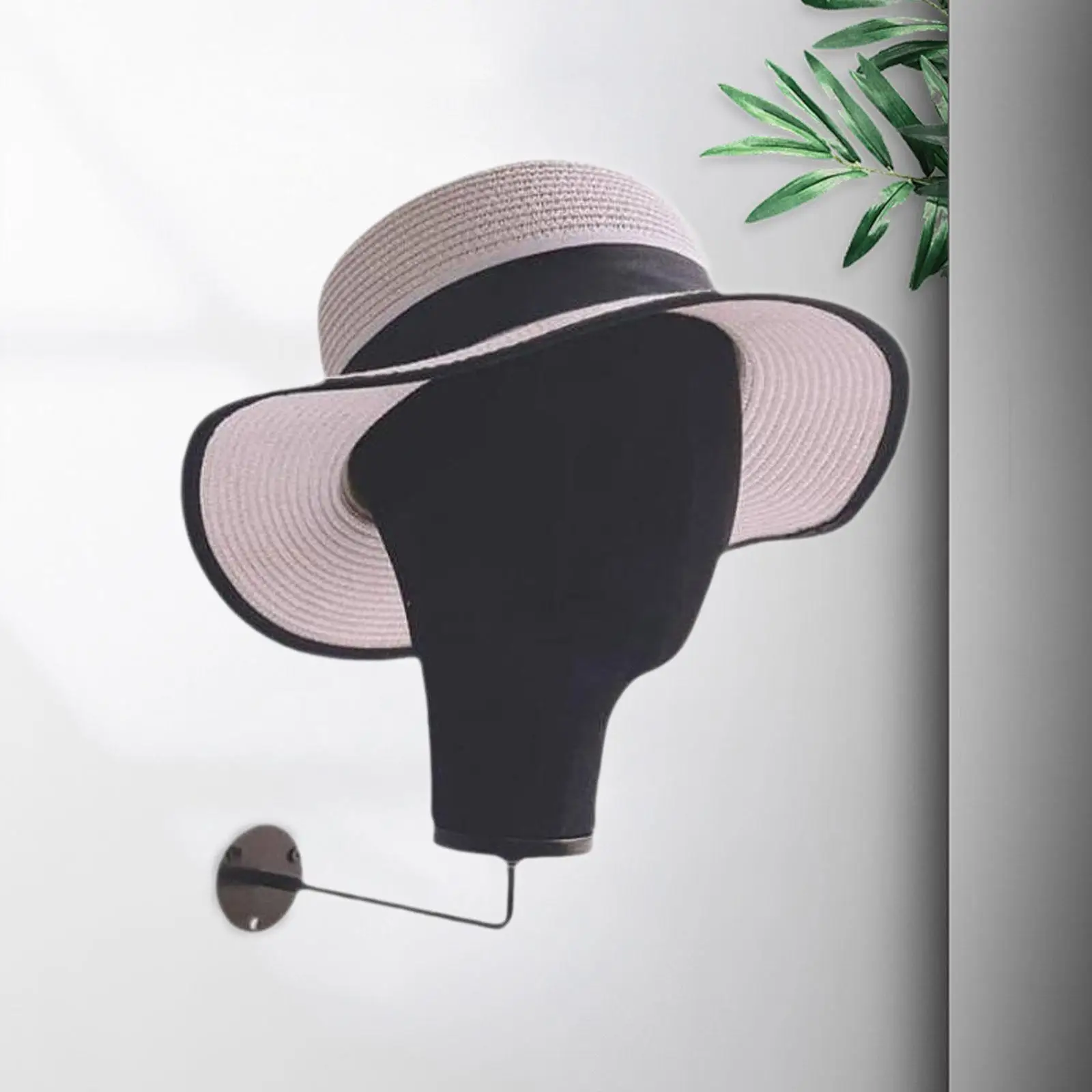 Cabeza de maniquí para exhibición de peluca, soporte para exhibición de sombreros, montado en la pared, estante para sombreros de pared para gafas de tocado de salón en casa