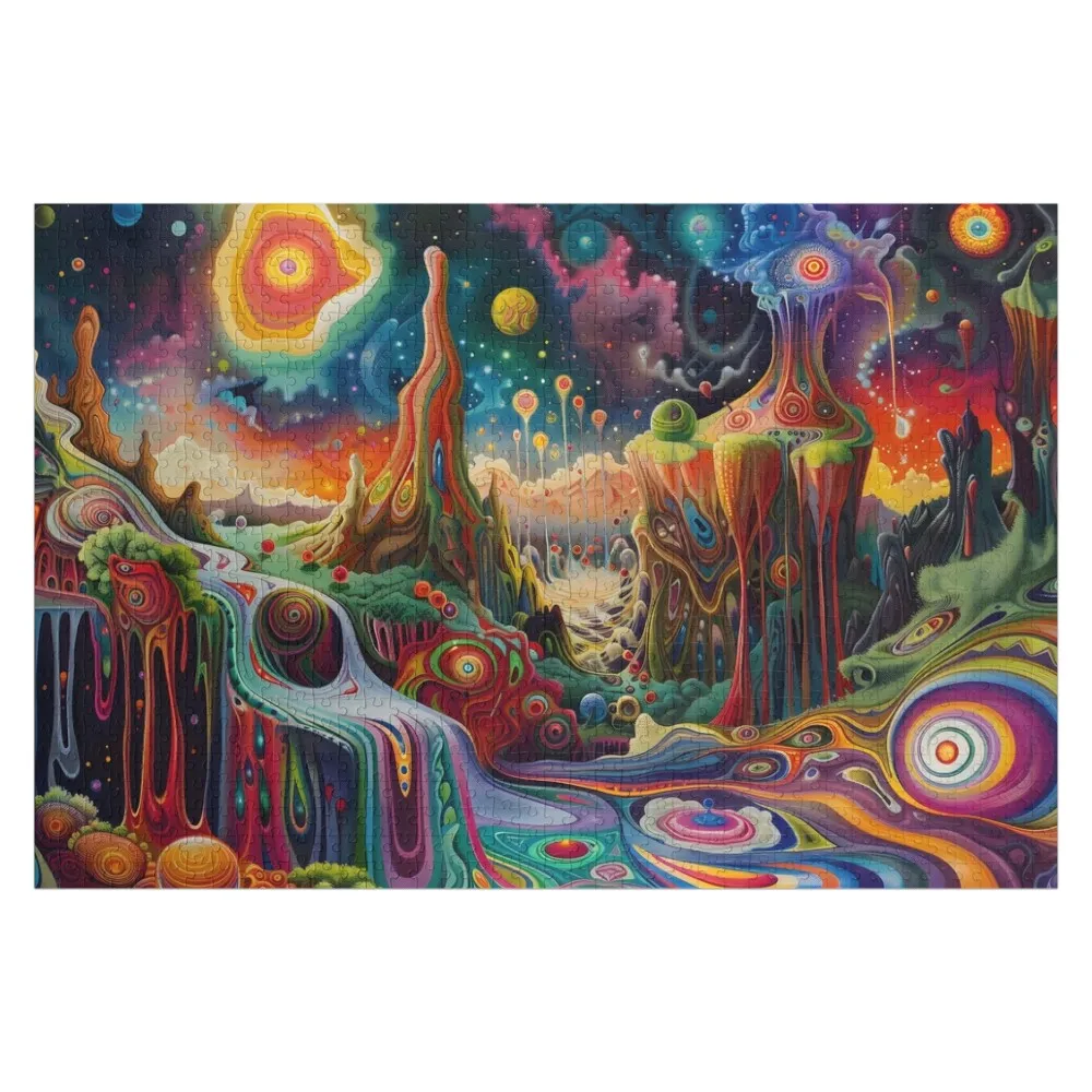 

Psychedelic Dreamscape in Motion Jigsaw Puzzle Jigsaw Custom Personalized Gift Ideas Puzzle