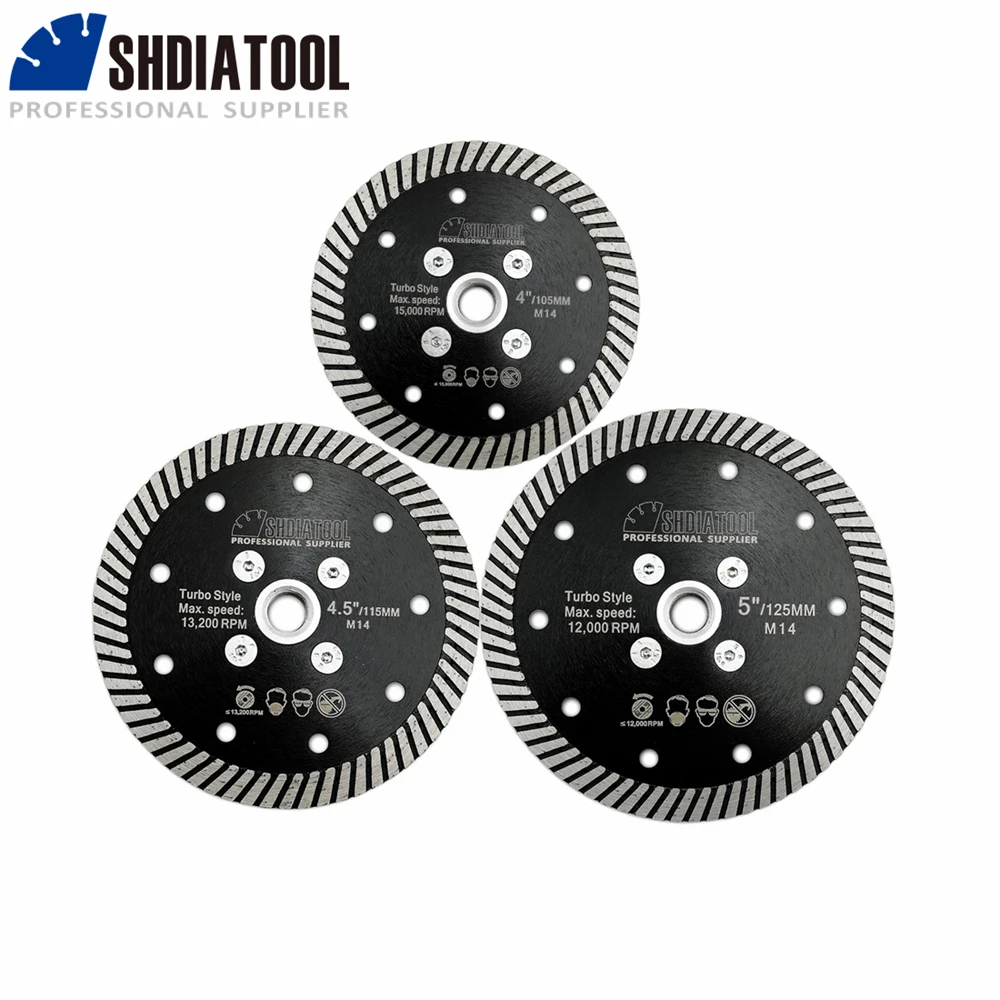 

SHDIATOOL 1Pc Diamond Narrow Turbo Saw Blade Dia105/115/125mm Hot Pressed Cutting Disc Granite Marble Concrete Disc Cutter Plate