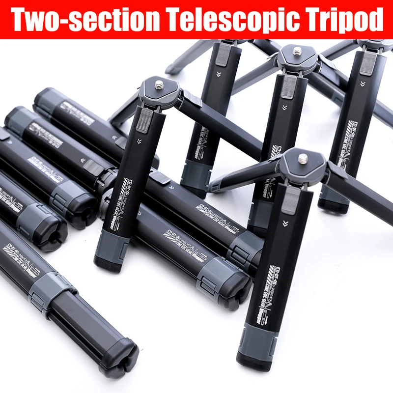 Vlogger DT-05 Universal Two-section Telescopic Tripod Stand Camera Aluminum Alloy Bracket SLR Mobile Phone Portable Mini Desktop