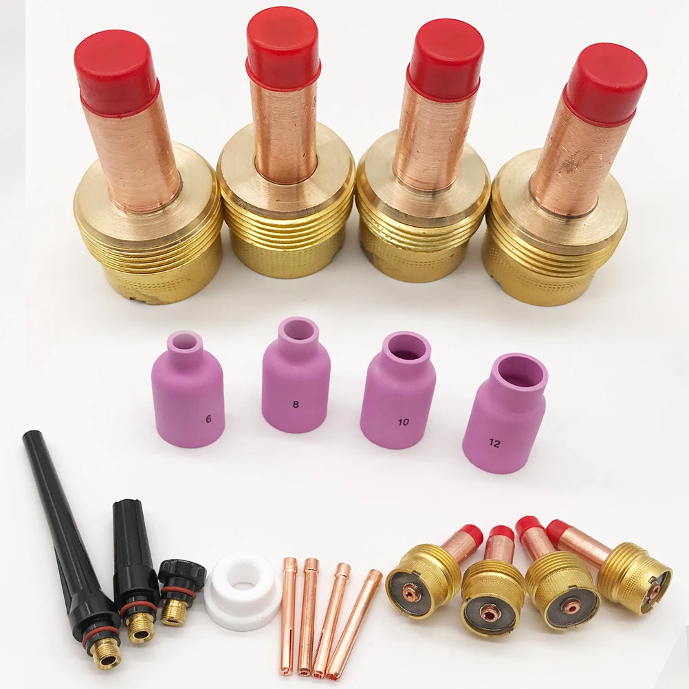 

17pcs Tig Torch Kit Argon Arc Welding Set Durable Low Burn Loss Easy Use Wp17 Wp18 Wp26 Compatible Welding Tool Kit