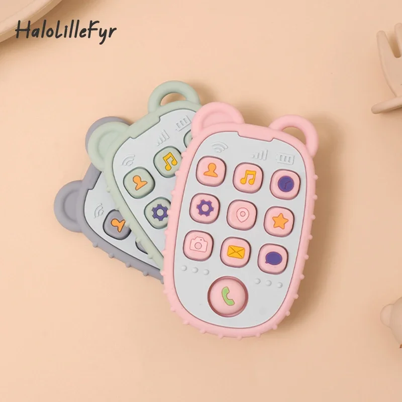 Baby Soft Silicone Nursing Teethers Phone Shape Teether BPA Free Remote Control Infant Soothing Teething Toys Baby Accessories