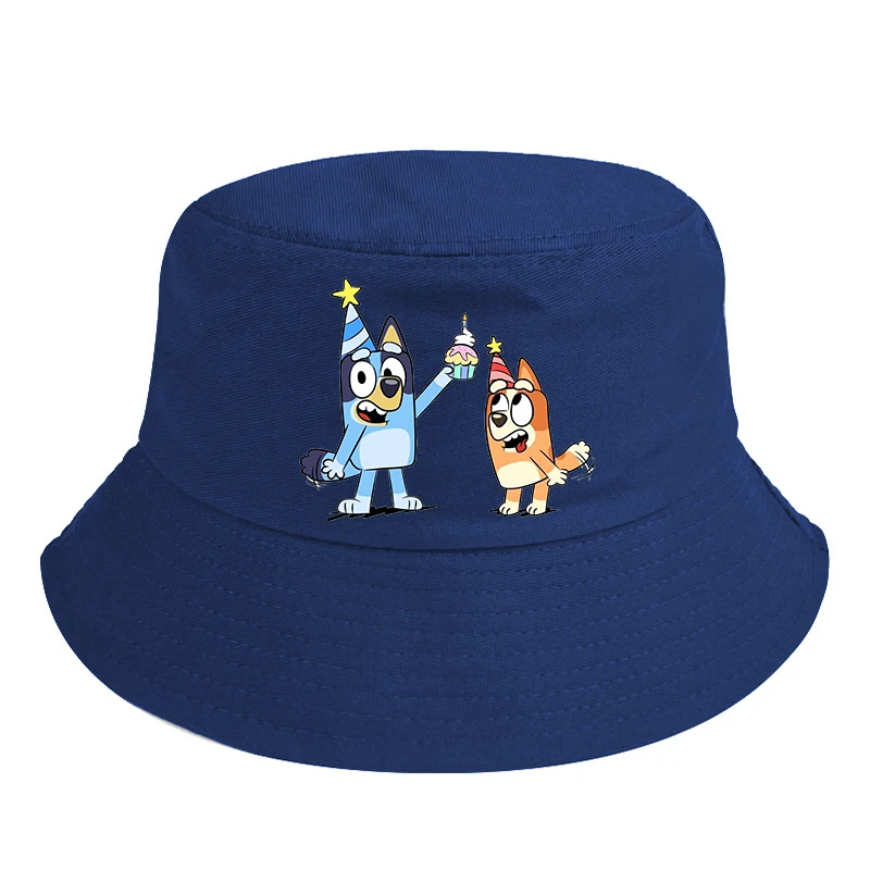

Blueye Мужская и женская рыбацкая шляпа Летняя бандит Бинго Чили Мультфильм Милый аниме Дети Взрослые Шляпа от солнца Федора Открытая пляжная кепка Рождество