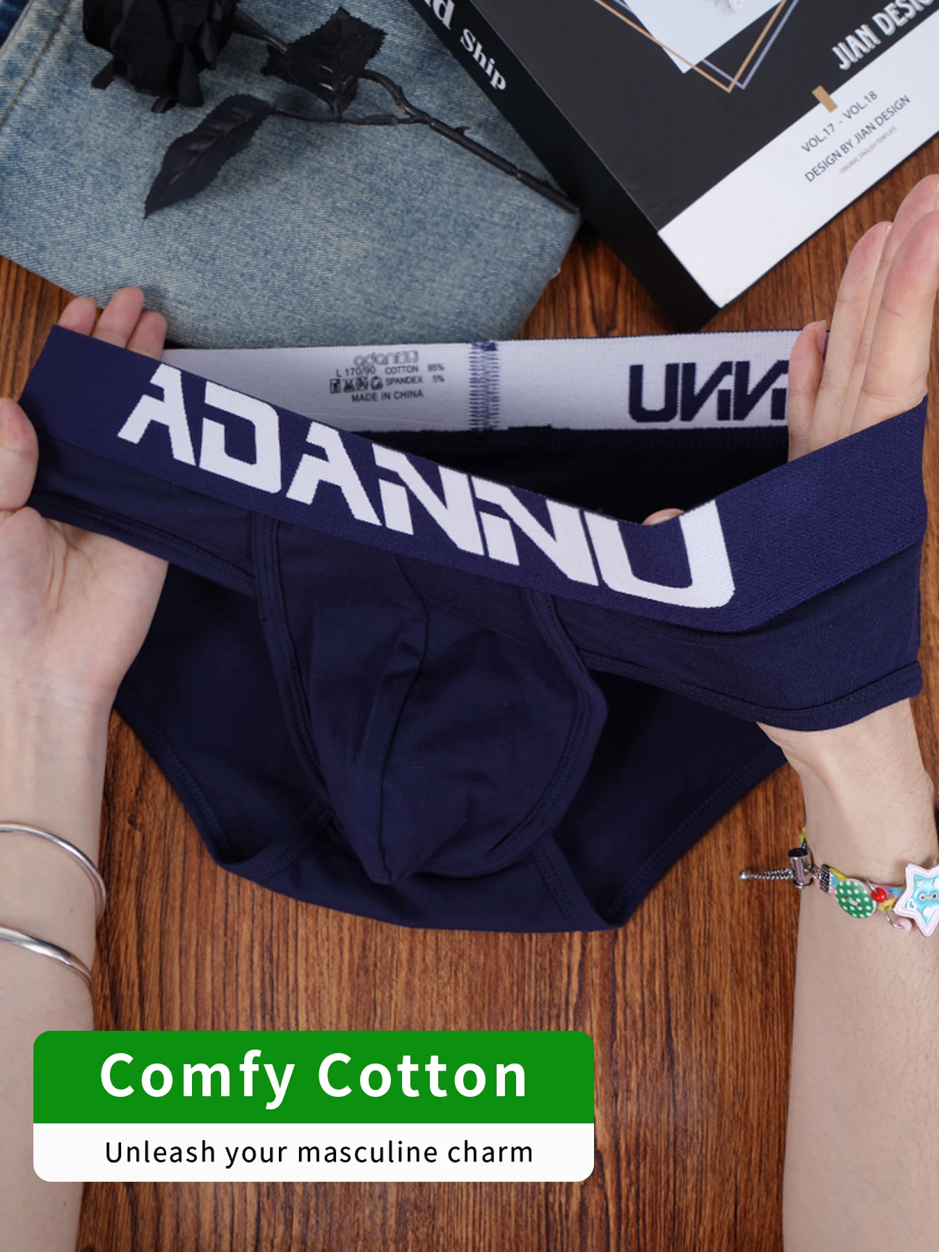 1PCS Men's Sexy Cotton Briefs with Pouch Design, Figure Enhancing, Soft Fabric & Unique Style