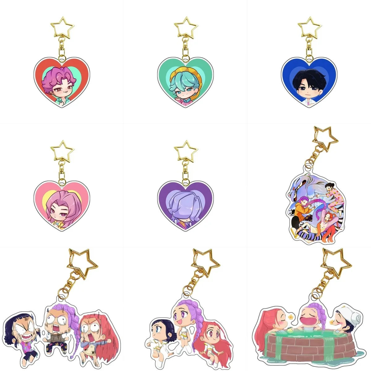 kpop-demon-hunters-6-см-брелок-для-ключей-сумка-брелки-с-персонажами-брелоки-для-косплея-коллекция-аксессуаров-рождественские-подарки