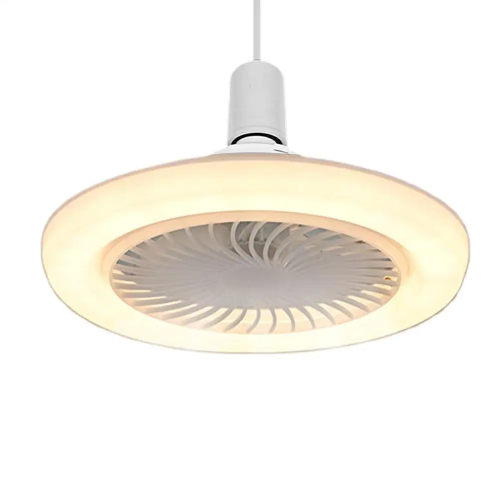 Ventilateur de plafond moderne avec télécommande lampe d'éclairage E27 Base de convertisseur pour chambre et salon ventilateur de plafond intelligent Lam
