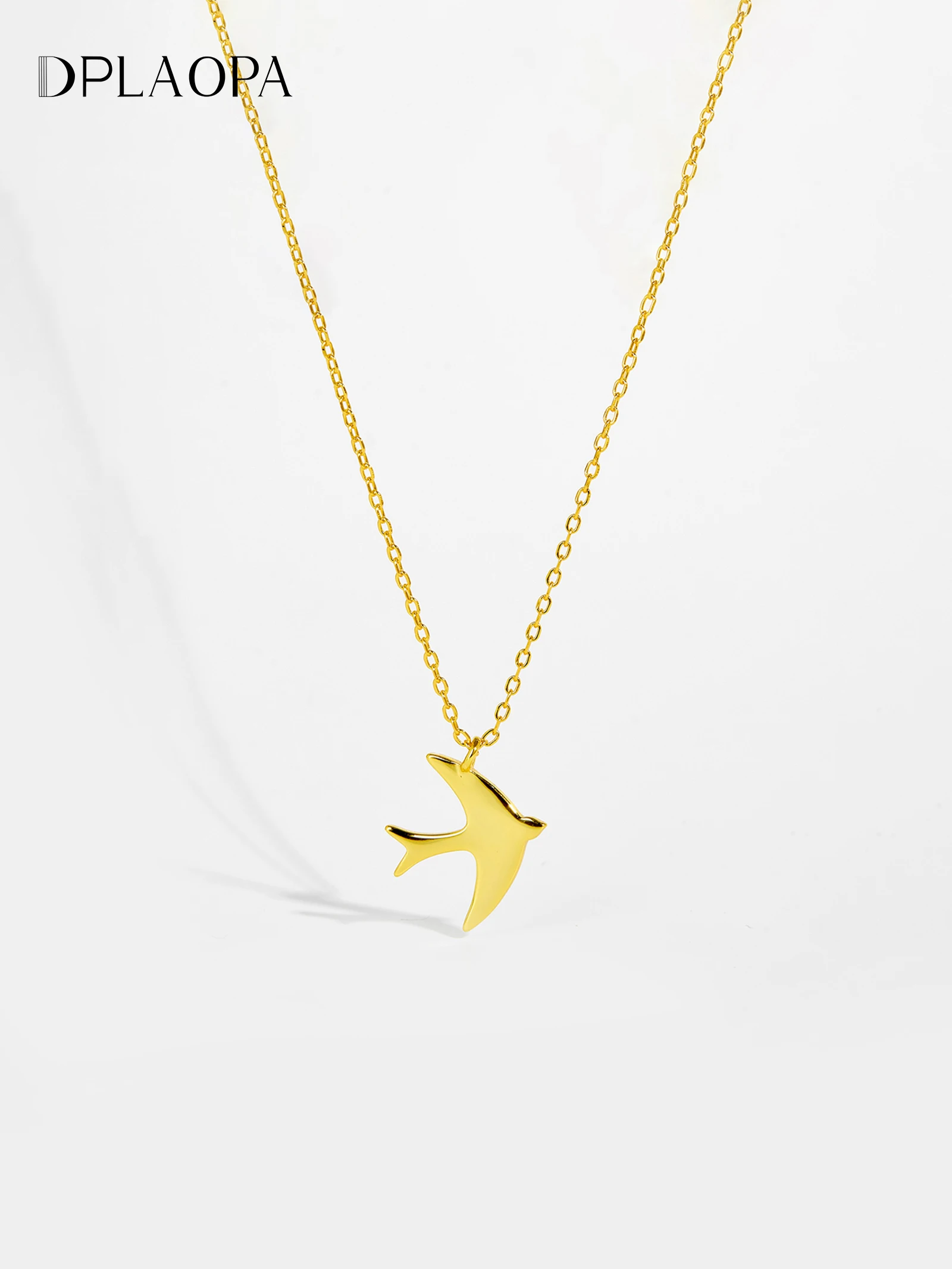 DPLAOPA Women 925 Sterling Silver Swallow Plain Animal Pendant Necklace Chain 2025 Fashion Rock Punk Fine Jewelry Gift