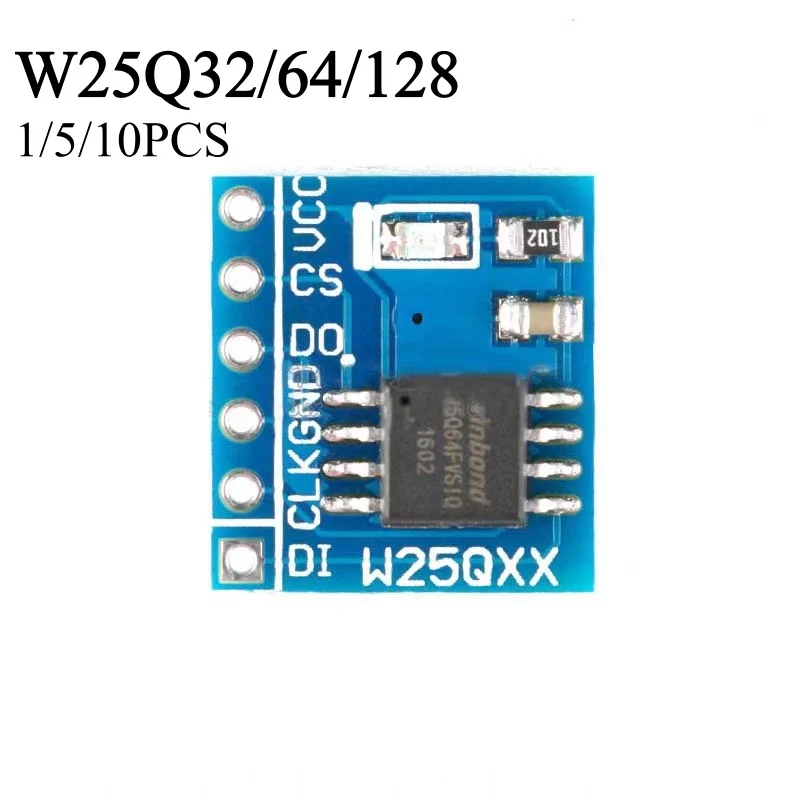 1/5/10PCS W25Q32/64/128(Mbit) NOR Flash Data Storage Module SPI Interface Flash 3.3V