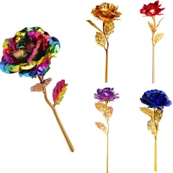 Multi-Color Gold Plated Rose Flower Romantic Valentine’s Day Mother's Day Gift Garden Decoration Flower Decoration