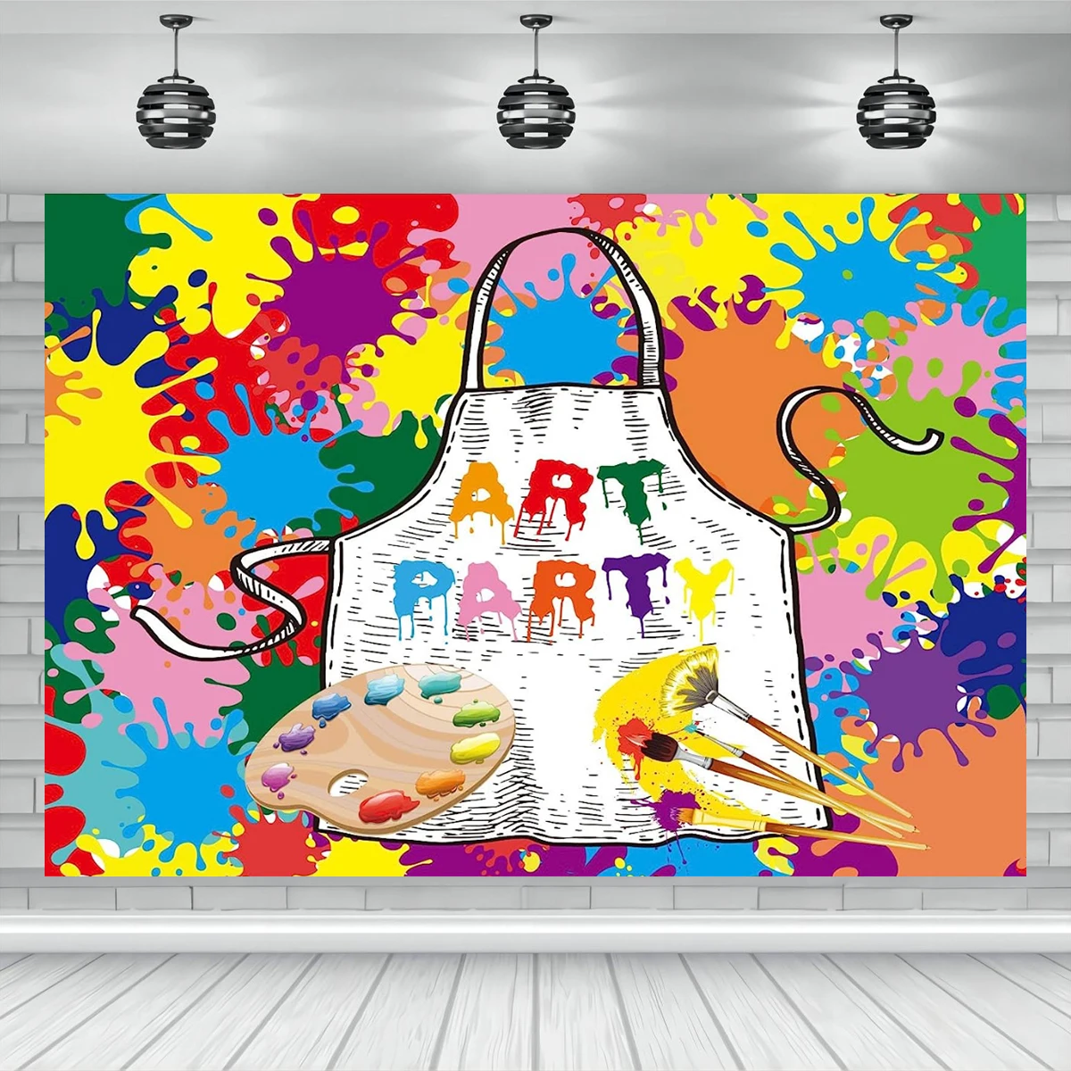 Art Party Paint Activity Backdrop Kids 7x5ft Birthday Photography Background Watercolor Colorful Graffiti Splatter Brush