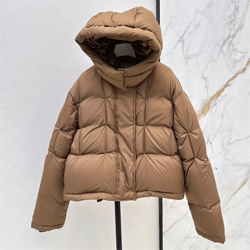 Women\'s winter down jacket 2024 New High quality duck down filled warm thick jacket fashion slim hooded Puffer coats down coats