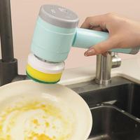 Powerful Electric Cleaning Brush USB Rechargeable Cleaner For Stubborn Kitchen Bathroom Tile Floor Cleanings B03E