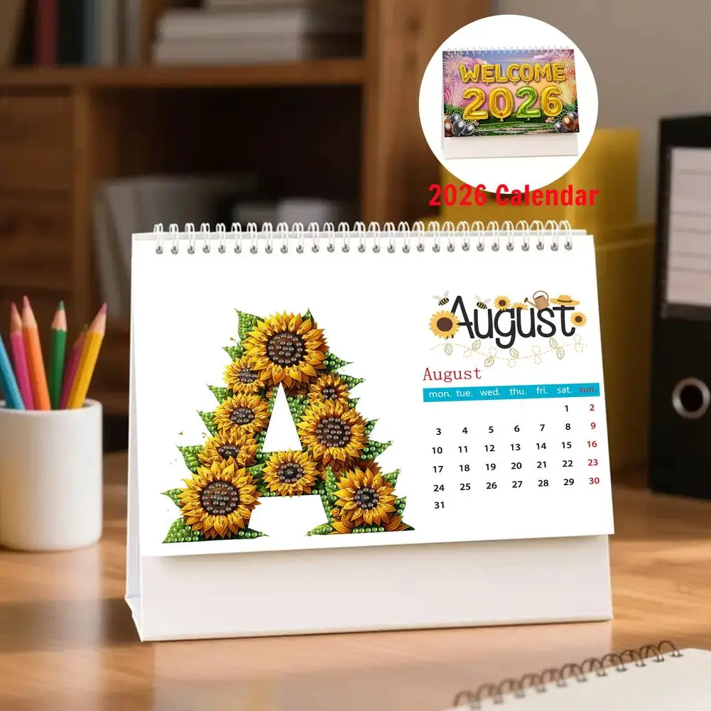 

DIY календарь-календарь, комплект с бриллиантами, художественная бумага, настольный календарь, блестящие стразы, декор, календарь, подарок для друзей O6P0