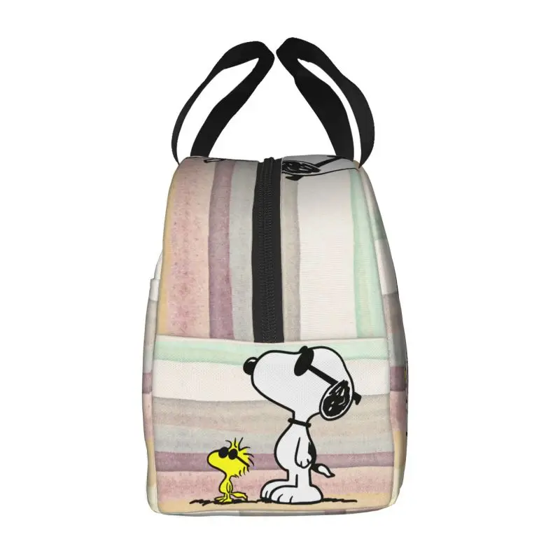 Custom Cute Cartoon Snoopy Lunch Bag Thermal Cooler Insulated Lunch Container Box for Kids School Work Picnic Food Tote Bags