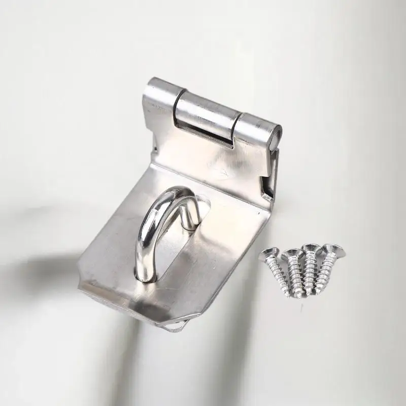 1 Set Stainless Steel Padlock Clasp Gate Hasp Staple Door 90 Degrees Latches Lock Shed Latch Household Burglar-proof Hardware