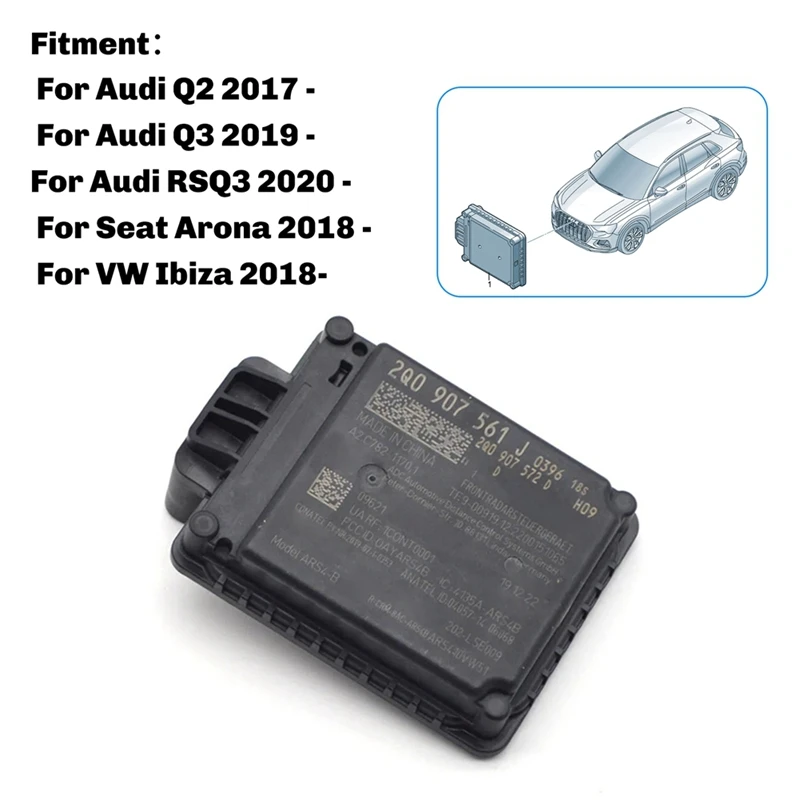 Well-ACC Adaptive Cruise System Front Distance Radar Sensor For  Q2 Q3 RSQ3 Seat Arona VW Ibiza 2Q0907561J