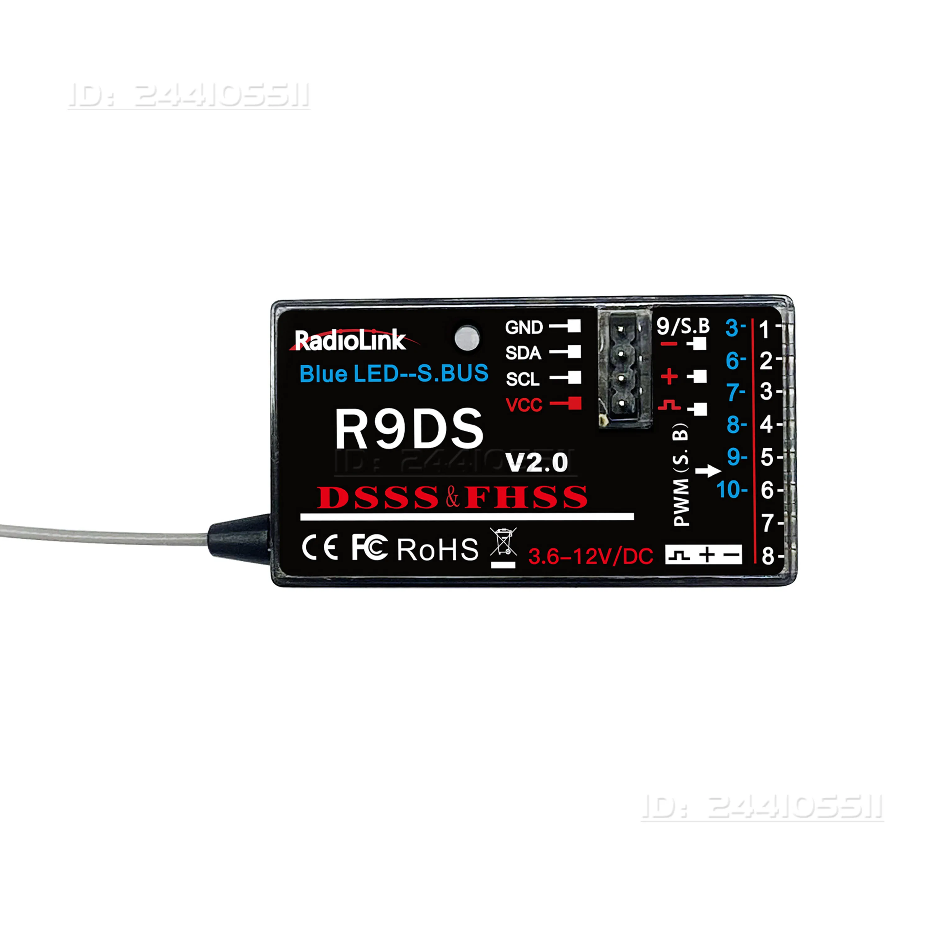 Radiolink R9DS 9/10CH 2.4G Ricevitore 4000 Metri Telemetria in tempo reale 3.6-12V per Ala fissa RC Auto Barca Robot Multicopter Aliante