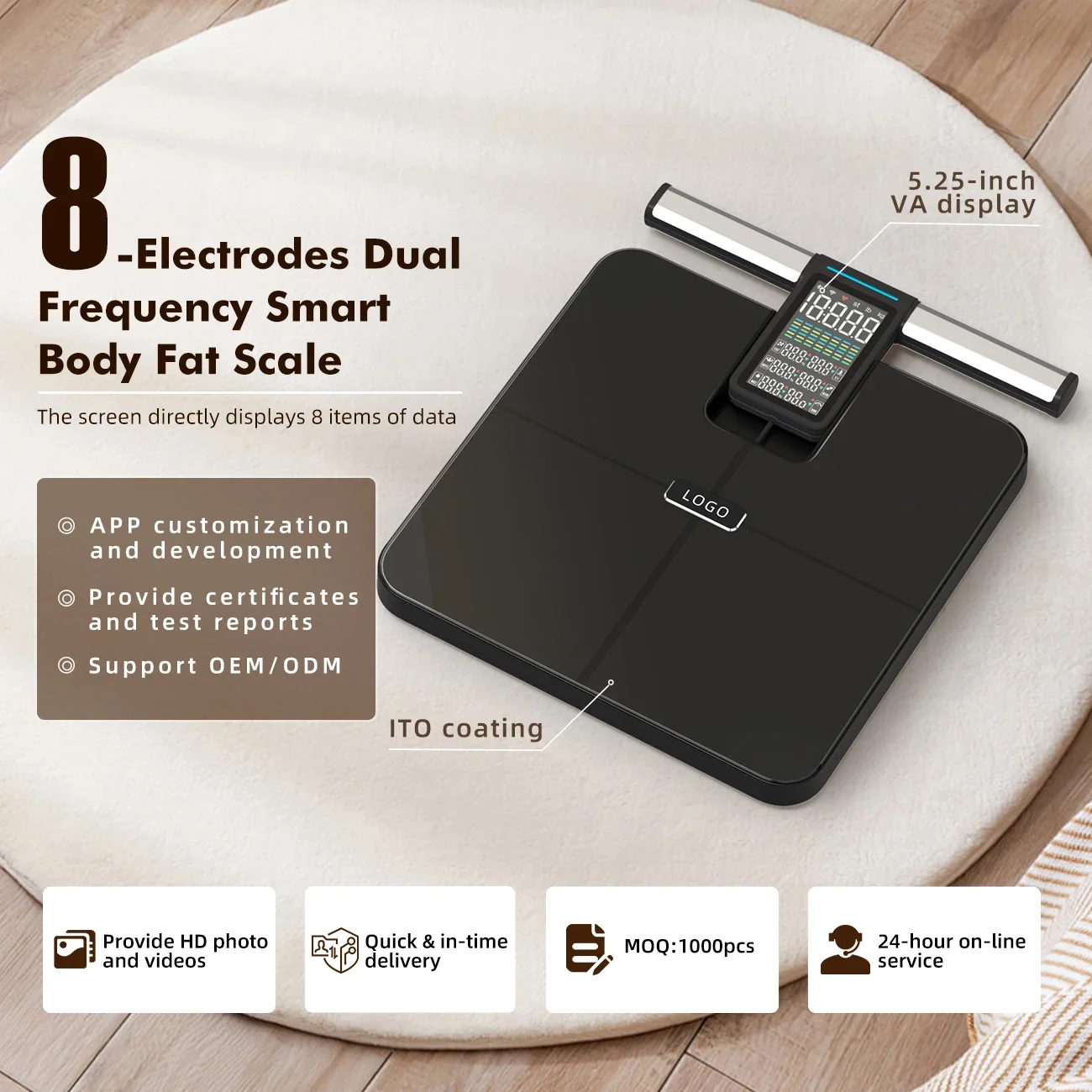 Unique OEM/ODM Design Adult Weight Scale Body Bioimpedance Digital Weighing Scale Composition Analyzer Bathroom Scale