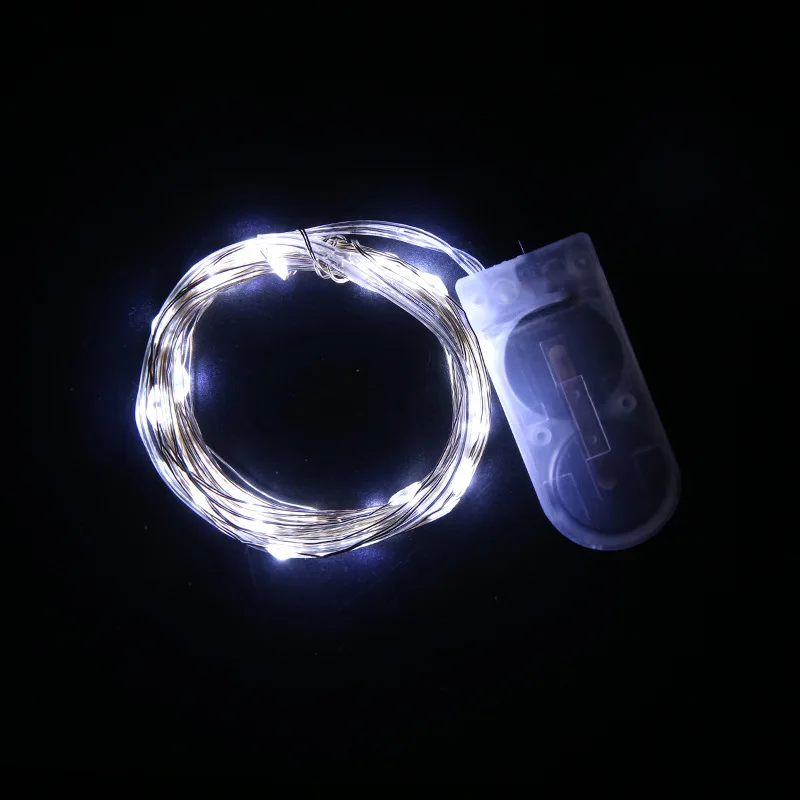 led button light string 2032 button battery box colored light string starry sky cake bouquet gift box copper wire light