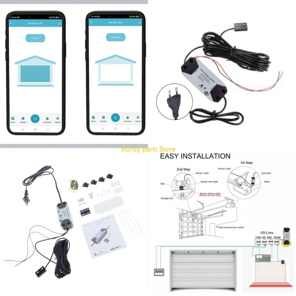 

97QC WiFi Switches Garage Door Controller Intelligent Door Opener With Voice Controls