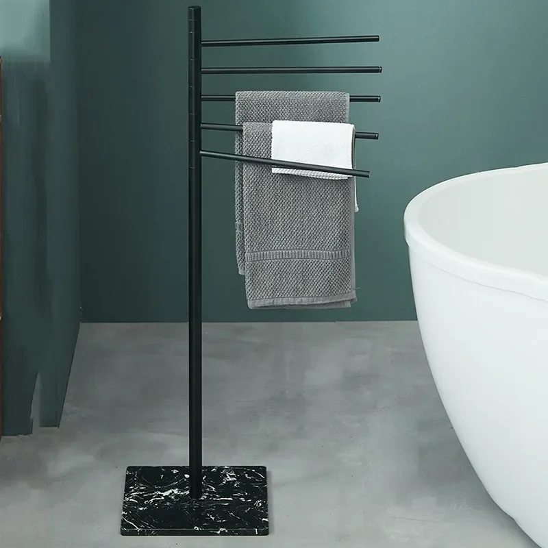 Metal Bathroom Towel Rack Standing Towels Storage Holder Multipurpose Towel Bar Modern Rotating Towels Bars Bathrooms Organizers