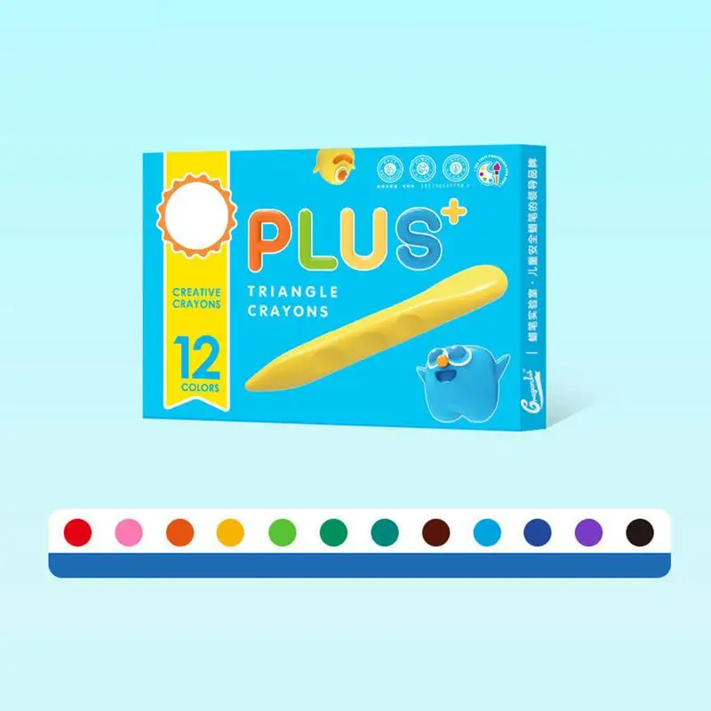 Kids Crayon Set Washable School Crayons Easy Grip Triangular Crayons Vibrant Beeswax Crayons Unbreakable For Kids Birthdays