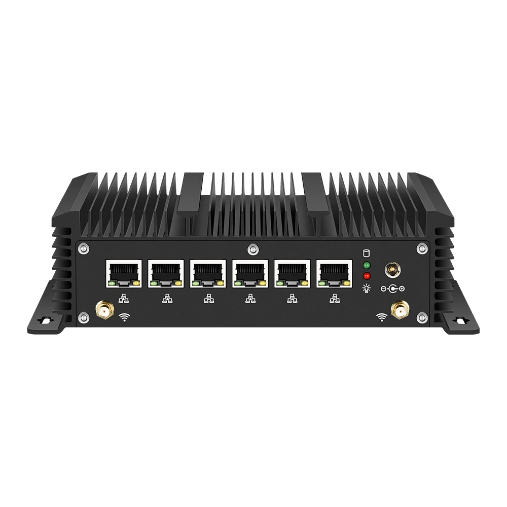 6 Ethernet Industrial Mini PC Intel i3-8130U i5-8350U 1235U i7-10610U RS232 Support Windows10/11 LINUX Pfsense WiFi 4G LTE