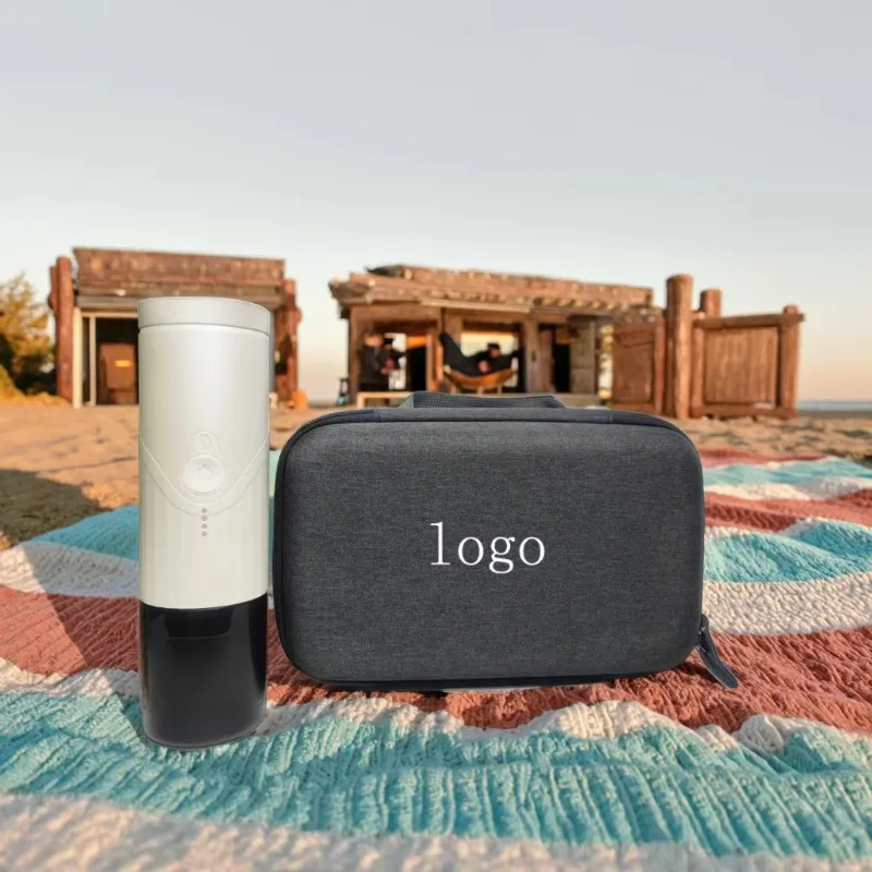 2026TK03 Factory Customize Brand Logo USB Electric Portable Coffee Machine Matte White Color Outdoor Mini Espresso Maker for Cam
