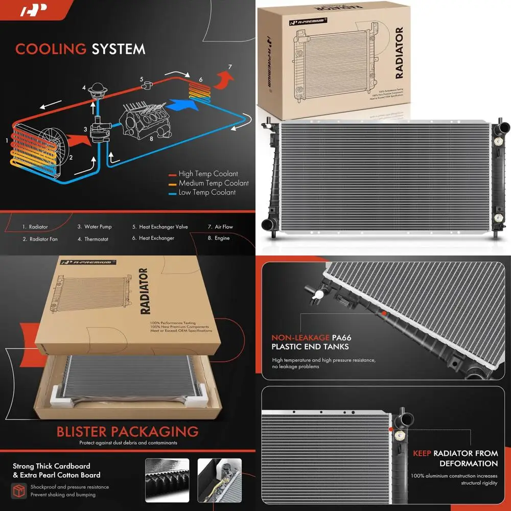 

Радиатор охлаждающей жидкости двигателя A-Premium с масляным радиатором трансмиссии, совместимый с Ford F150 99-03, F250 F350 Super Duty 99-03, Expe