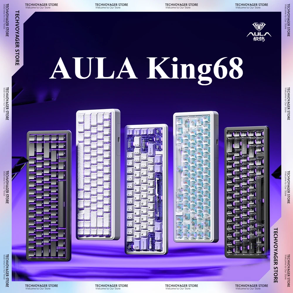 

AULA King68 Индукторный переключатель Механические клавиатуры RT0.01 8K с низкой задержкой Пользовательская проводная игровая клавиатура ПК Аксессуары для киберспорта Подарки