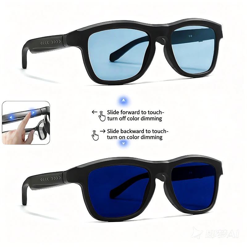 

Al Smart Intelligent Square Change Color Sunglasses Men Women UV400 Protection Retro Eyewear Assistant Music Player Shades UV400