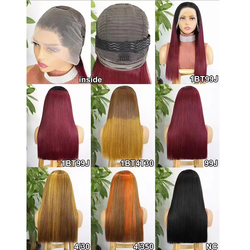 13x4 Transparent Lace Glueless Wig Double Drawn 12A Hair 350% Density Straight Human Hair Wig Frontal Wigs for Women