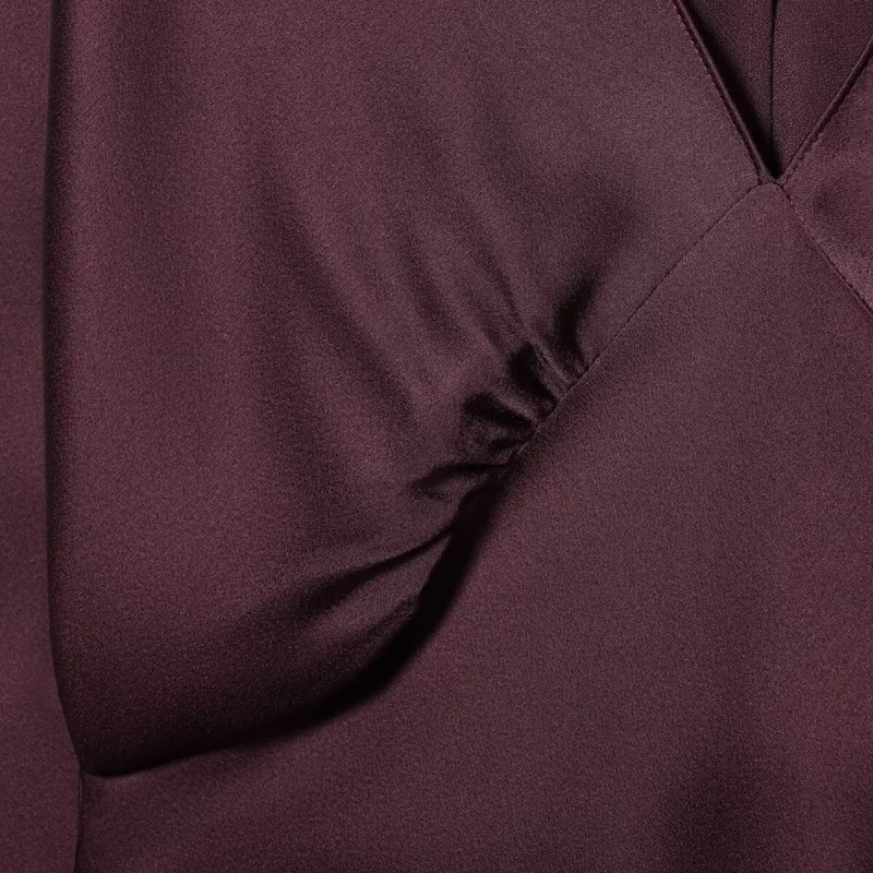 Ele V-Ne Vestido largo de satén Sve, cintura drapeada, largo hasta el suelo, Dr Wedding Par Banquet, aplicable, mezcla de otros materiales