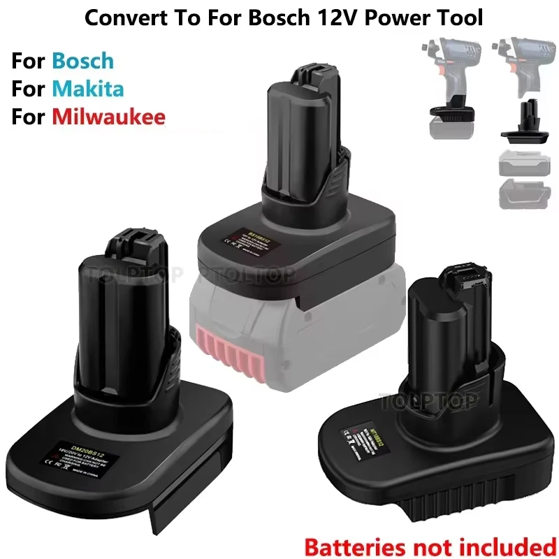 

Battery Adaptor Replacement For Dewalt/Bosch/Makita/Milwaukee18v Li-ion Battery Convert to For Bosch 12V Power Drill Combo Kits