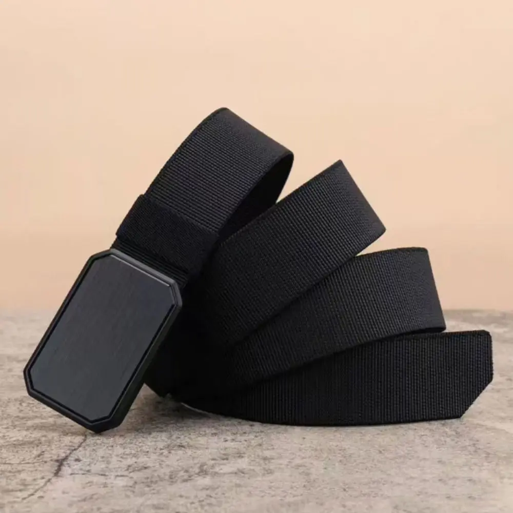 

Durable Elastic Magnetic Buckle Belt Leisure Casual Outdoor Waistband Luxury Brand Canvas Weave Waist Band For Man