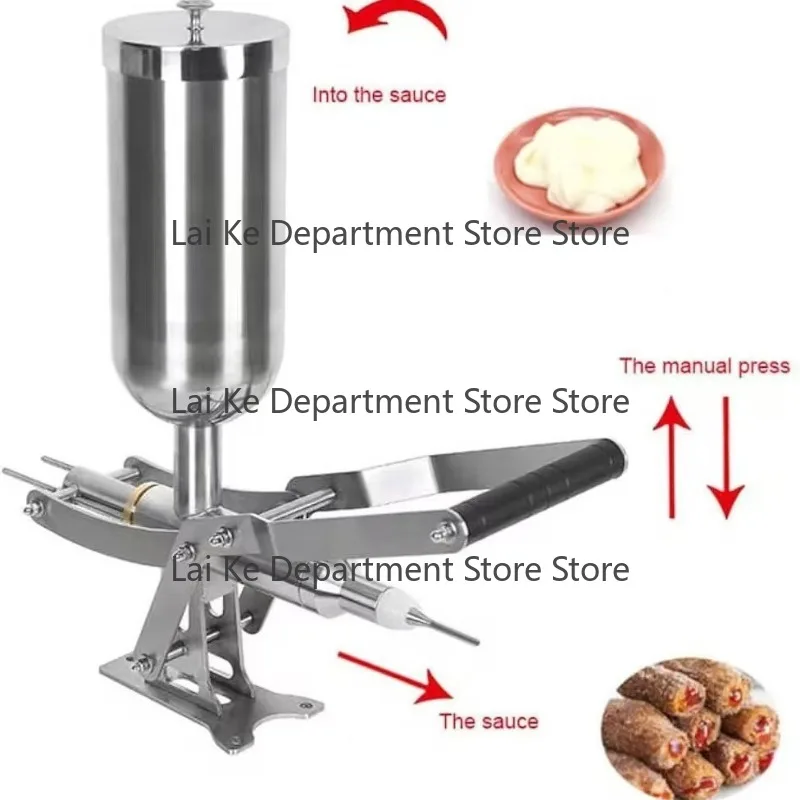 Stainless Steel Core Injecti-on Machine for Home and Commercial Use, Desktop Manual Cream Filling Machine for Bread