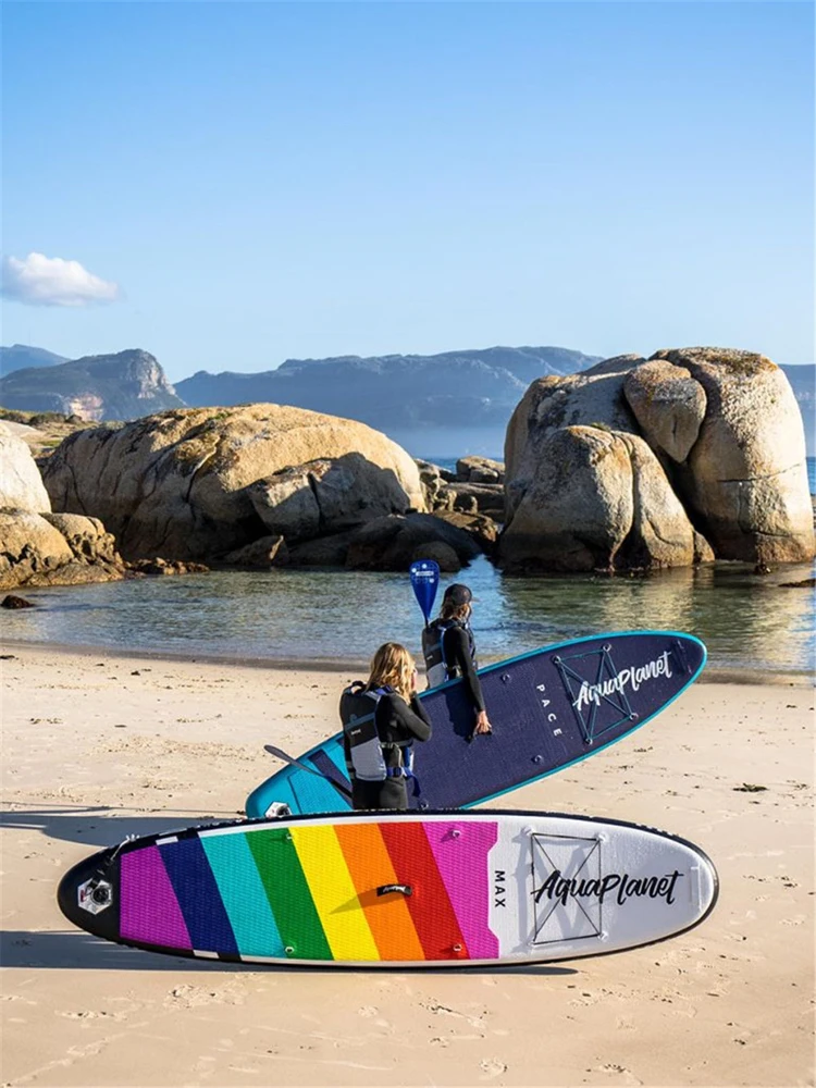 Thiened Stand up Paddle Board Iatable Surfboard for Couples Leisure Water Riding Board Straight Paddle SUP Board