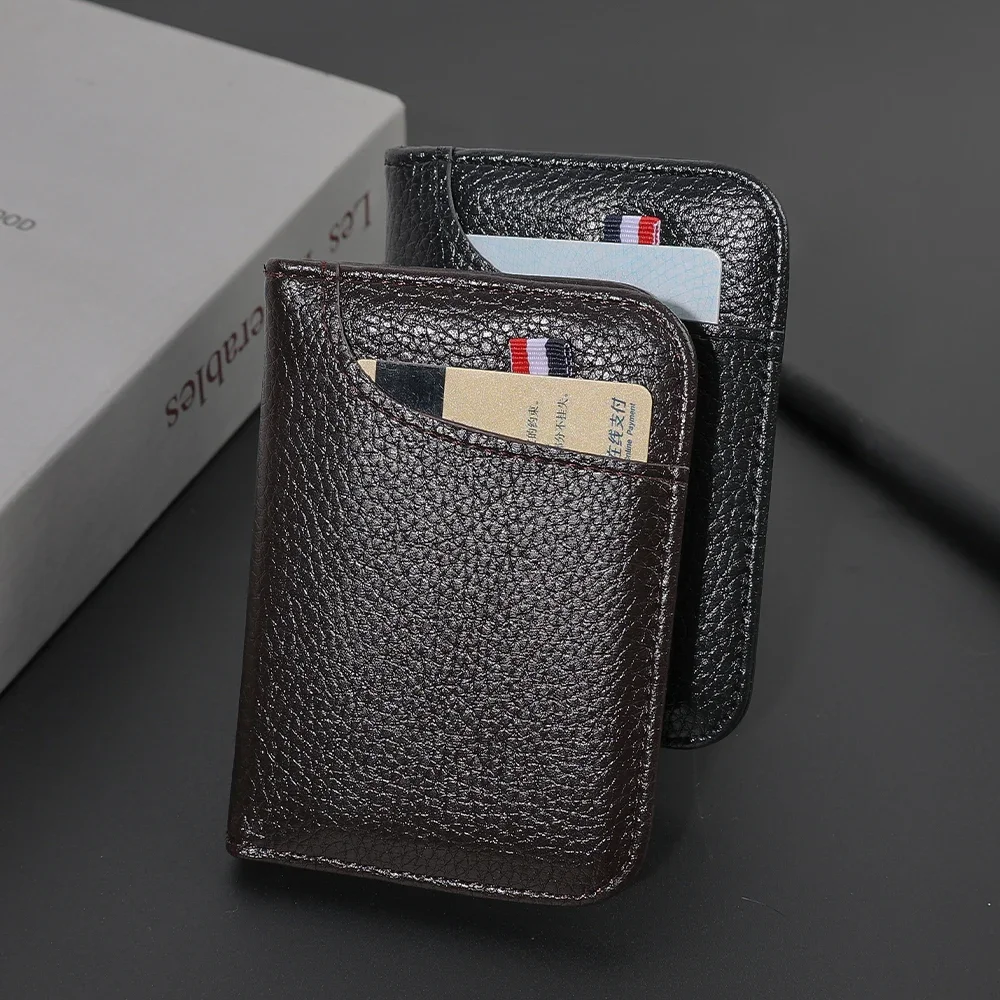 Tragbare, Superschlanke, Weiche Geldbörse, Klassisches PU-Leder Mini-Kreditkartenetui, Multikarten-Kartenhalter für Männer und Frauen, Dünn, Klein, Kurz – Detail 4