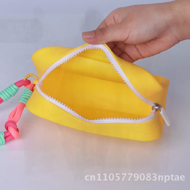Colorful Silicone Brick Bag Cosmetic Storage Travel Toiletries Mini Phone Handbag Urban Minimalist Solid Pattern