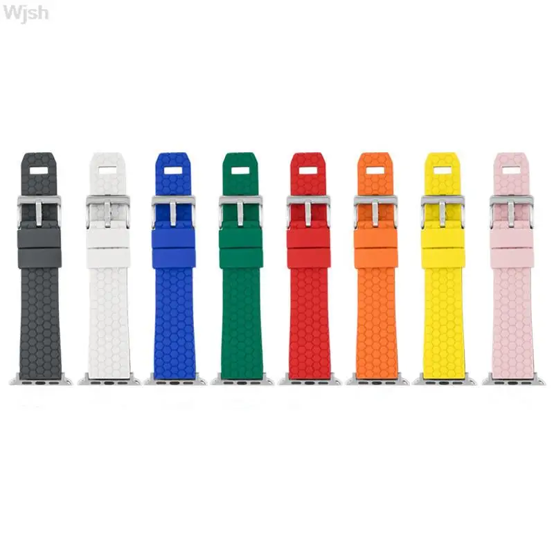 Ремешок силиконовый для Apple Watch, браслет для смарт-часов iWatch Series 3 4 5 6 7 se, 45 мм 41 мм 44 мм 40 мм 38 мм 42 мм