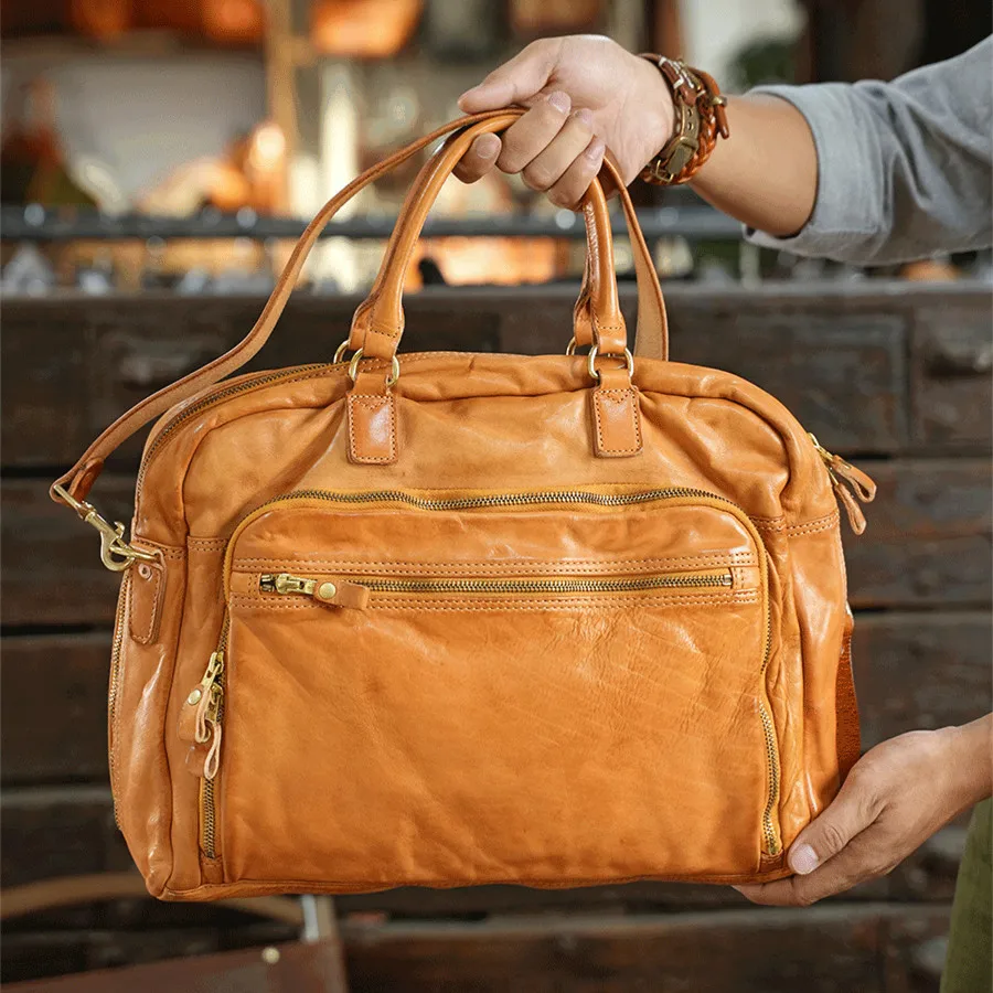 Maletines de cuero genuino de lujo para hombre, bolso para portátil de 14-15,6 pulgadas, bolsos de hombro cruzados, bolsos para archivos de ordenador portátil, 2024