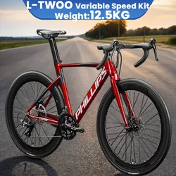 700C Aluminum alloy frame Mountain bike L-TWOO variable speed kit Wire pull Oil Disc Brake gravel MTB Bicycle Road racing aldult