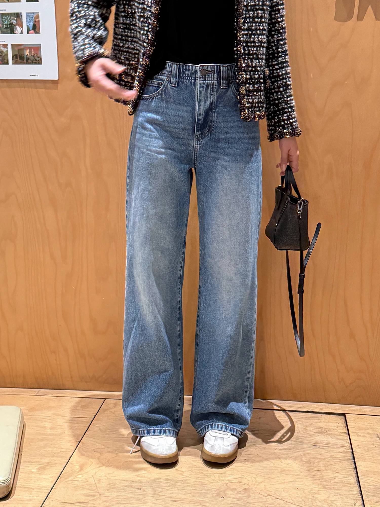 

Джинсы Waed Denim прямого кроя, удлиняющие ноги, в стиле Hong Kong Sle Fre, узкие прямые брюки-трубы, женские повседневные хлопковые джинсы