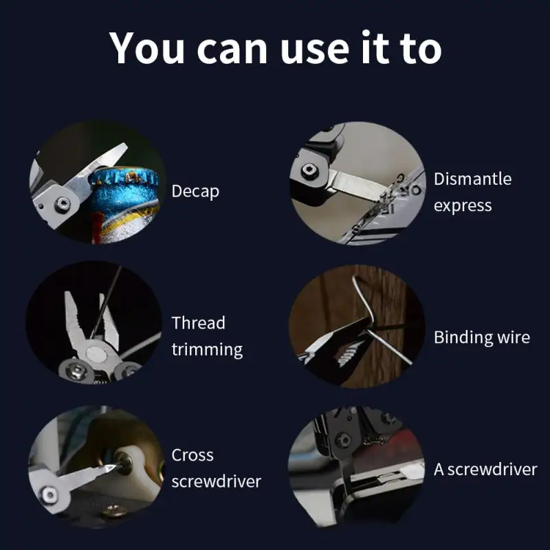 14 في 1 في الهواء الطلق صغير قابل للطي متعدد الوظائف ذو طيات المشبك المفاتيح في الهواء الطلق المشي لمسافات طويلة أداة جيب أدوات متعددة سكين