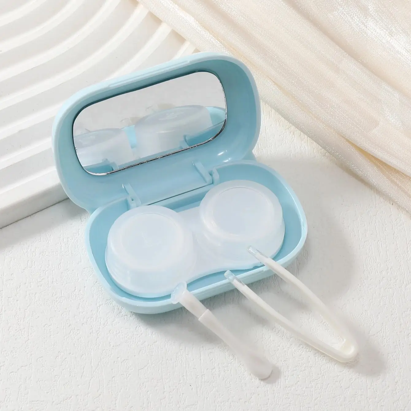 Cartoon Cat Cute Contact Lens Case, Small Mini Colorful Lens Box, Portable Travel Care Box