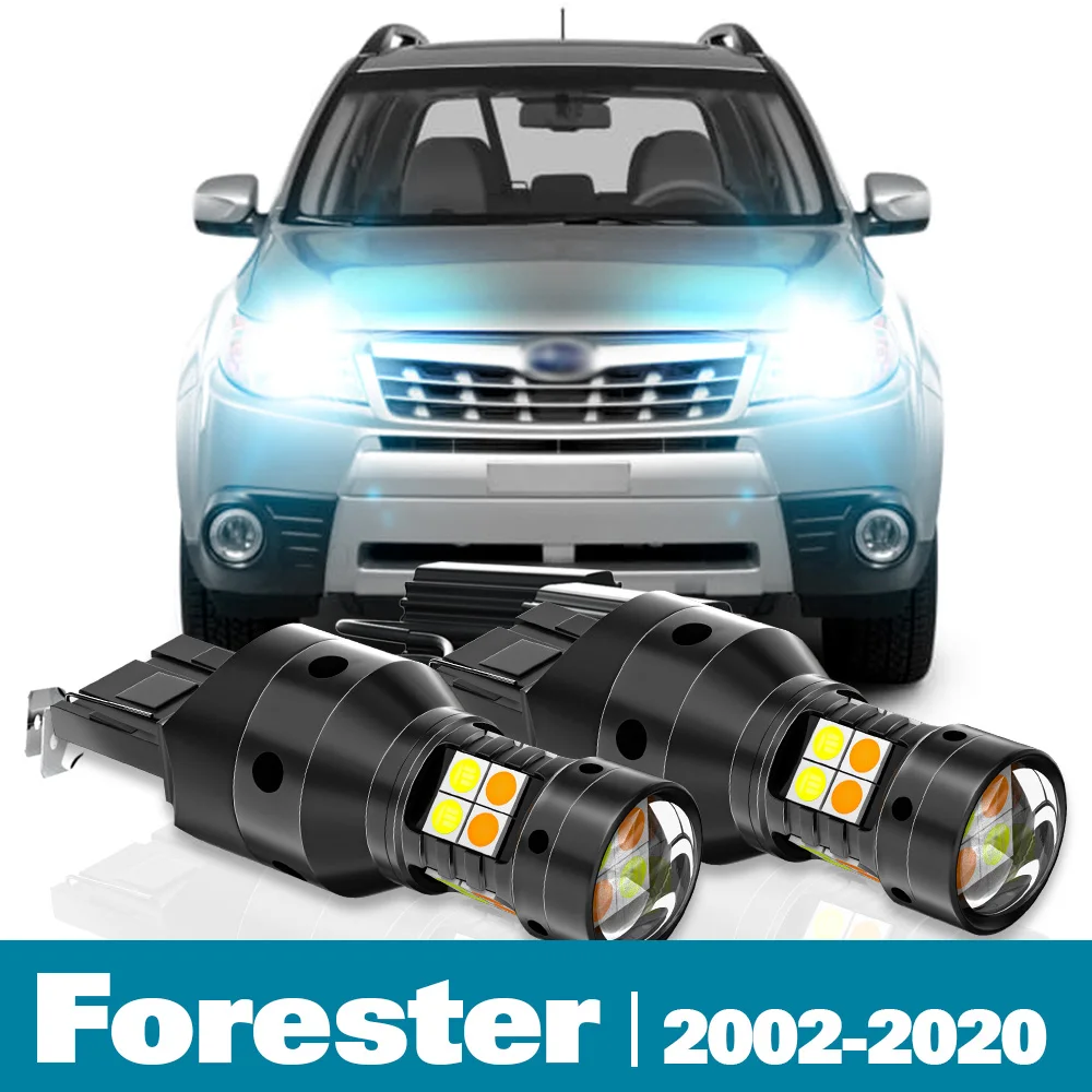 2pcs LED Dual Mode Turn Signal+Daytime Running Light DRL For Subaru Forester Accessories 2002-2020 2007 2008 2012 2013 2014 2017