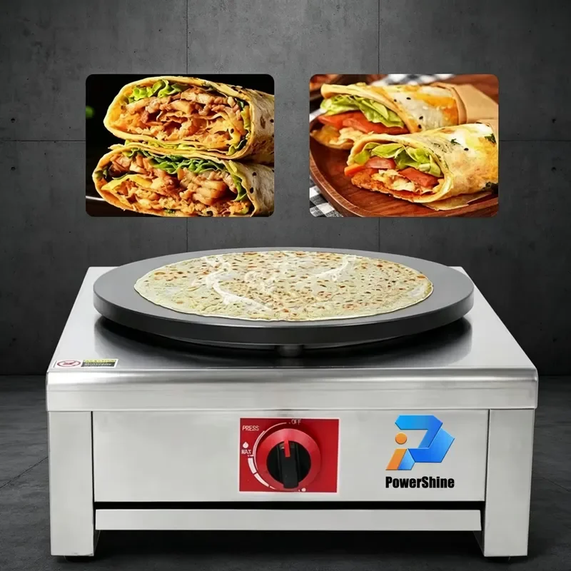 Professional Commercial Gas Pancake Maker Rotary Crepe Machine for Restaurant Home Use Heavy Duty Stainless Steel Cooking
